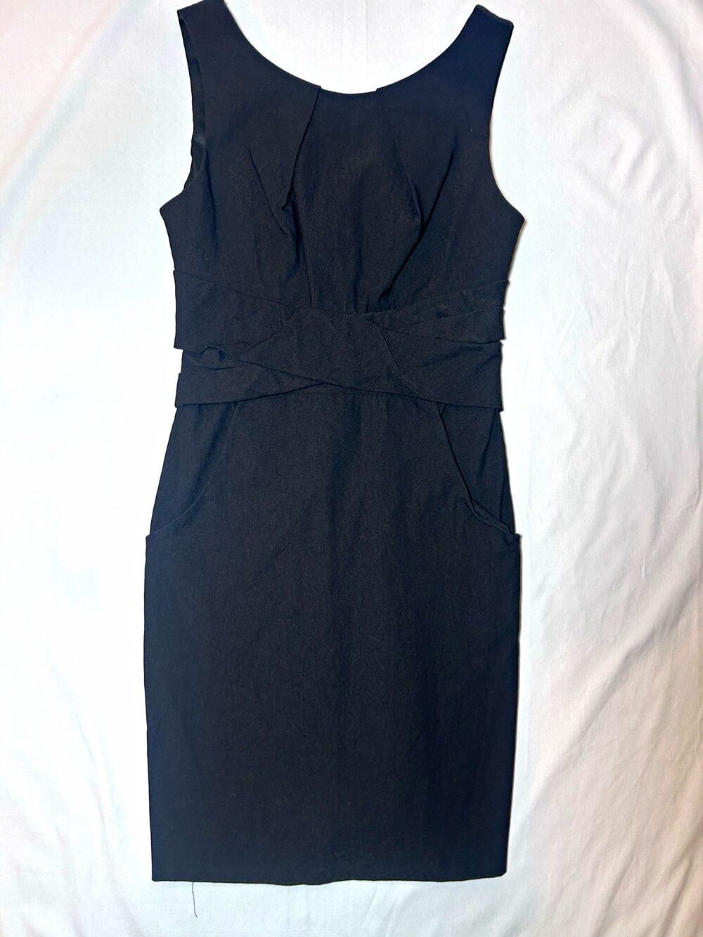 Teeze Me Black Solid Scoop Neck Sleeveless Sheath Knee Dress Juniors Size 7